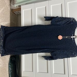 Pink Blush Maternity blue lace dress